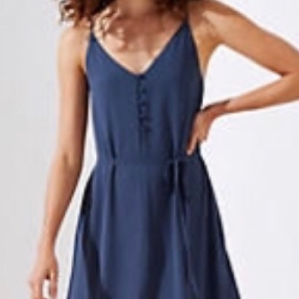 LOFT covered button strappy cami dress